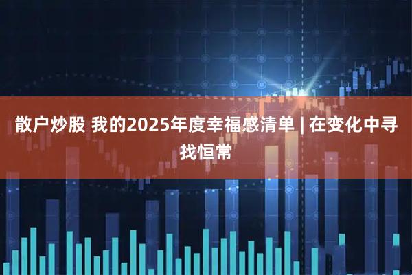 散户炒股 我的2025年度幸福感清单 | 在变化中寻找恒常