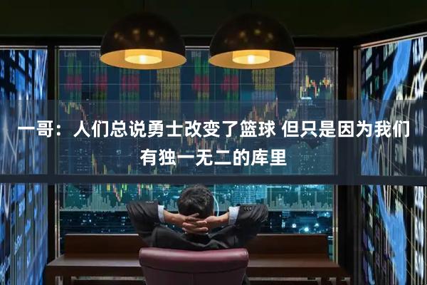 一哥：人们总说勇士改变了篮球 但只是因为我们有独一无二的库里